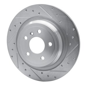 Mercedes-Benz ML350 Brake Rotor (1) - Rear Right - R1 Concepts - Drilled & Slotted - Silver - `12-`18